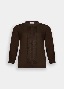 Cardigan con dettagli in pizzo