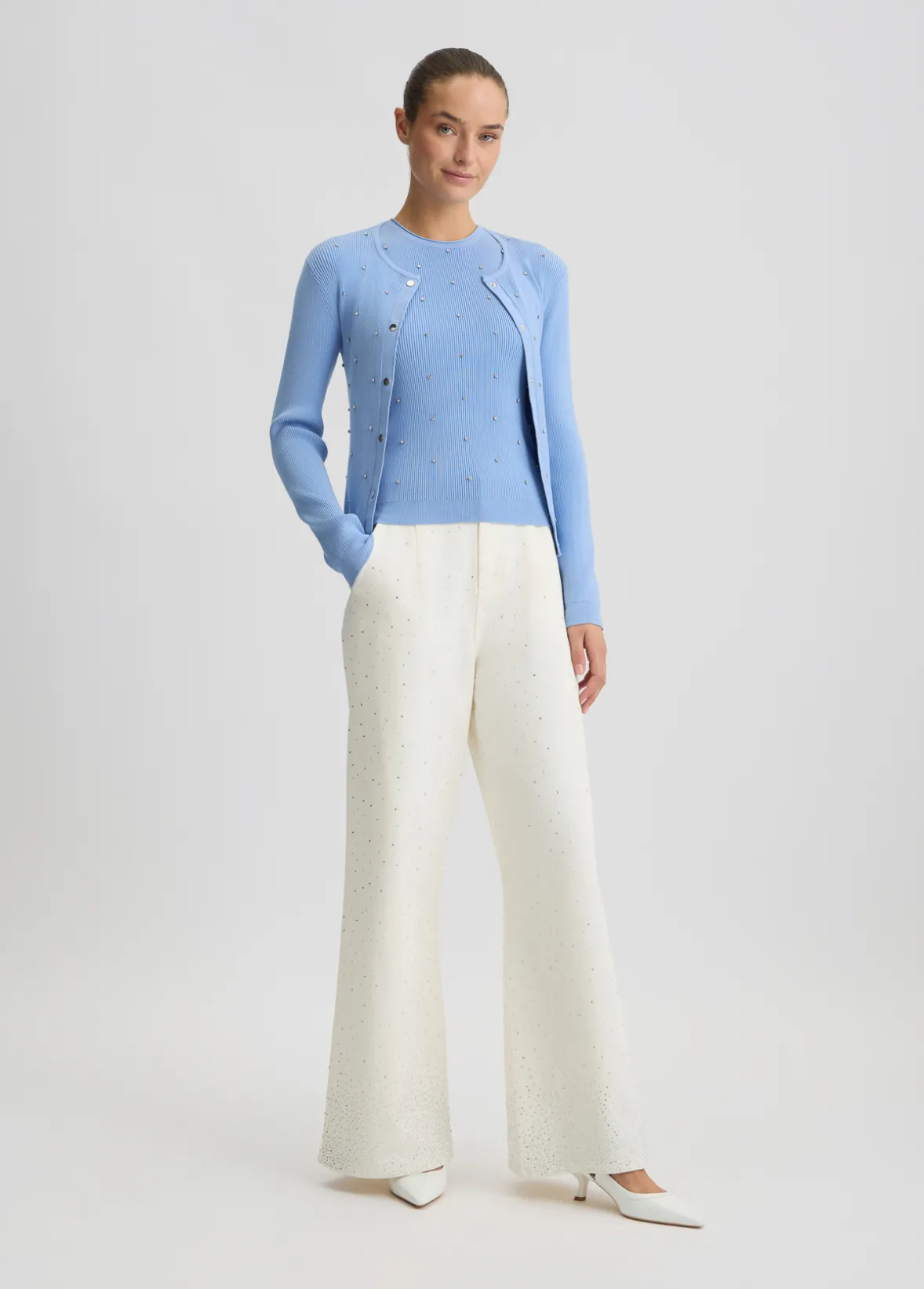 Cardigan con pietre gioiello