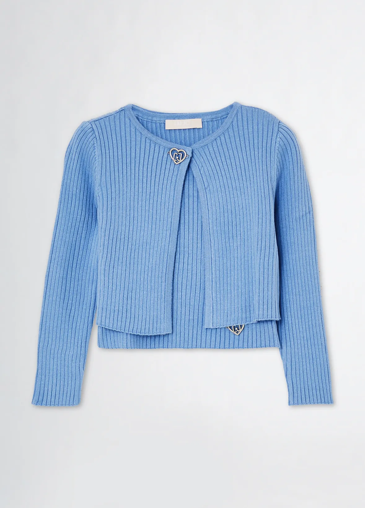 Cardigan e t-shirt in maglia