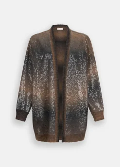 Cardigan lungo con paillettes