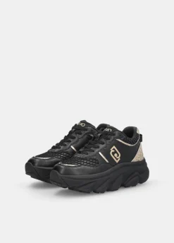 Chuncky sneakers in pelle e glitter