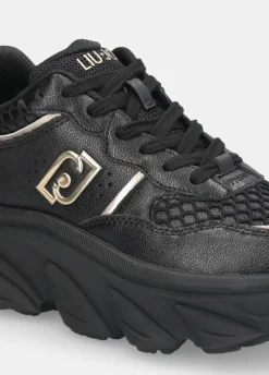 Chuncky sneakers in pelle e glitter