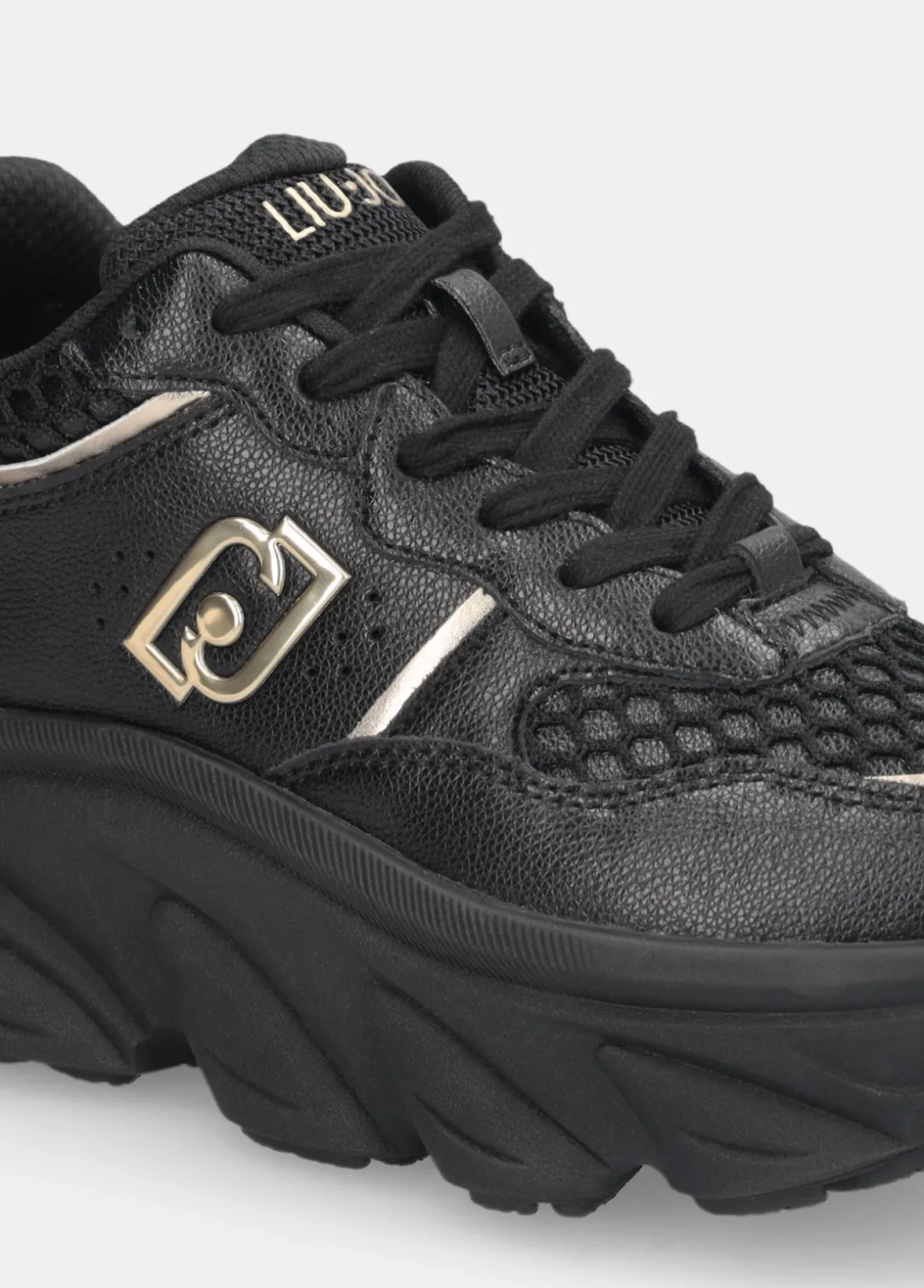 Chuncky sneakers in pelle e glitter
