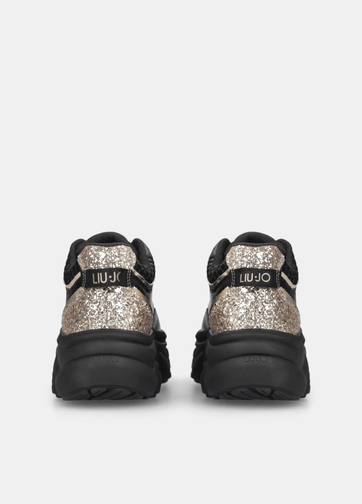 Chuncky sneakers in pelle e glitter