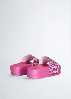 Ciabatte platform effetto laminato