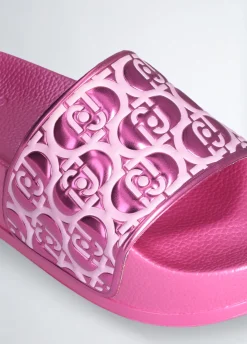 Ciabatte platform effetto laminato