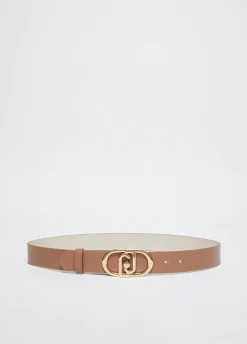 Cintura in pelle con logo