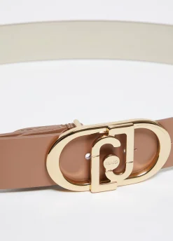 Cintura in pelle con logo