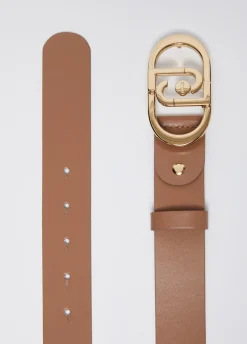 Cintura in pelle con logo