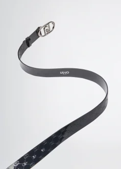 Cintura in pelle con logo