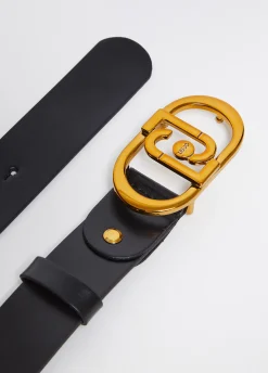 Cintura in pelle con logo