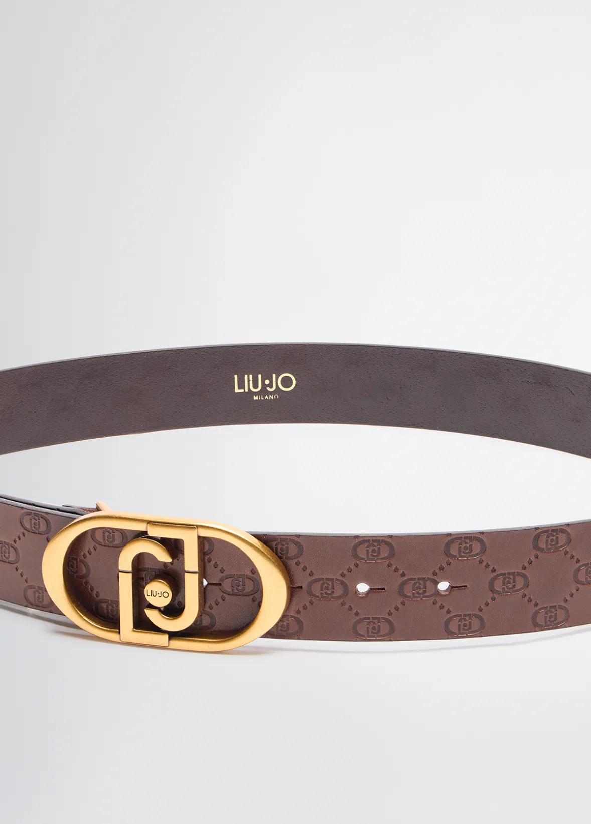 Cintura in pelle con logo