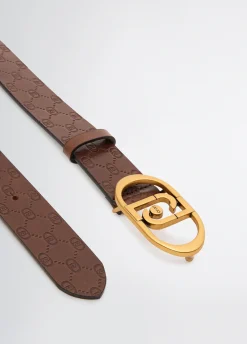 Cintura in pelle con logo