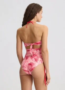 Costume intero da mare con stampa palme