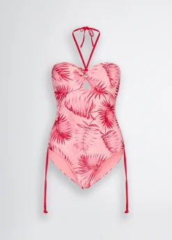 Costume intero da mare con stampa palme