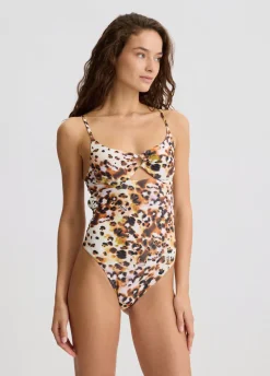 Costume intero da mare con stampa animalier
