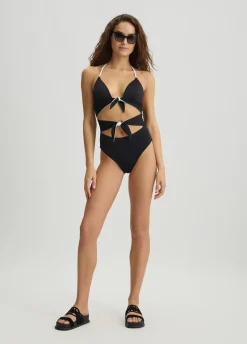 Costume intero da mare con fiocchetti
