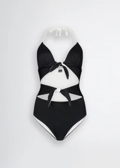 Costume intero da mare con fiocchetti