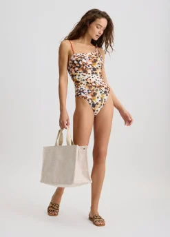 Costume intero da mare con stampa animalier