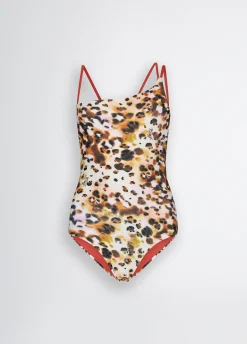 Costume intero da mare con stampa animalier