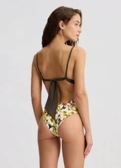 Costume intero da mare con stampa