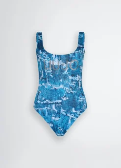 Costume intero da mare effetto denim