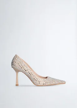Décolleté nude full strass