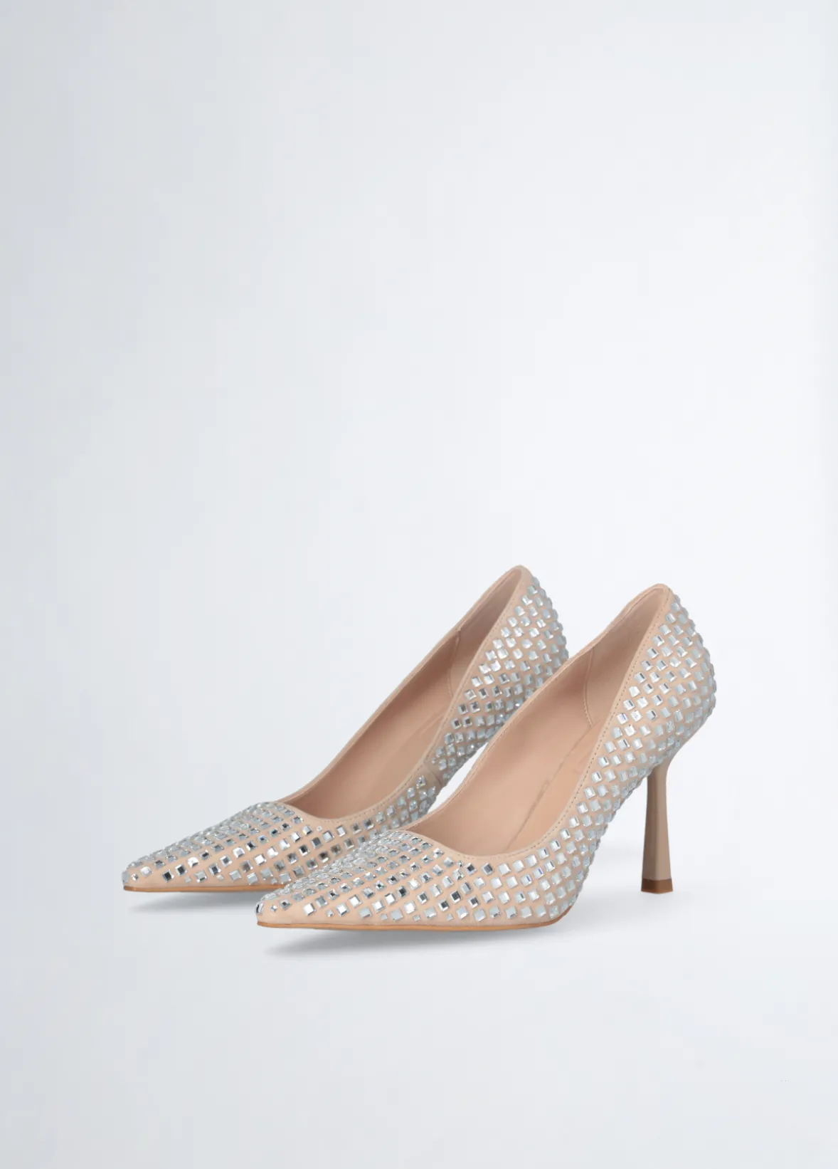 Décolleté nude full strass