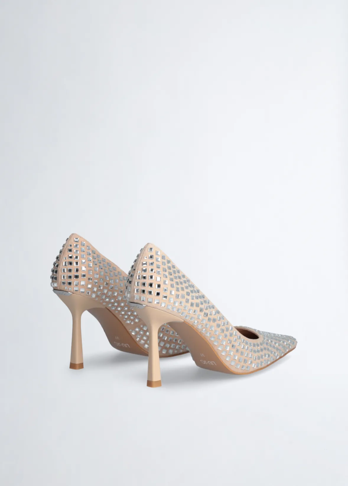 Décolleté nude full strass