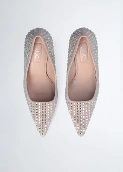 Décolleté nude full strass
