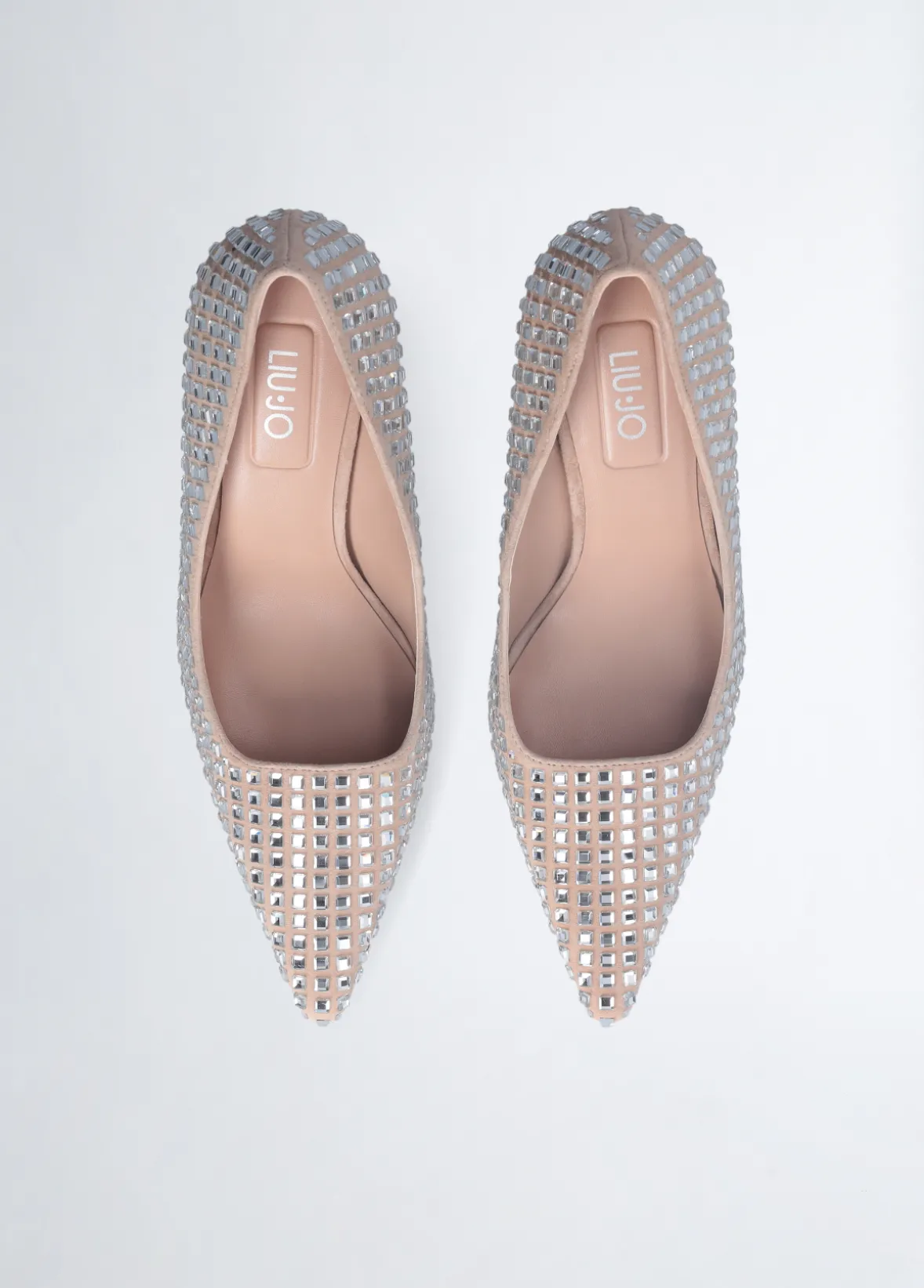 Décolleté nude full strass
