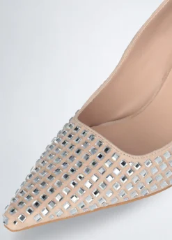 Décolleté nude full strass
