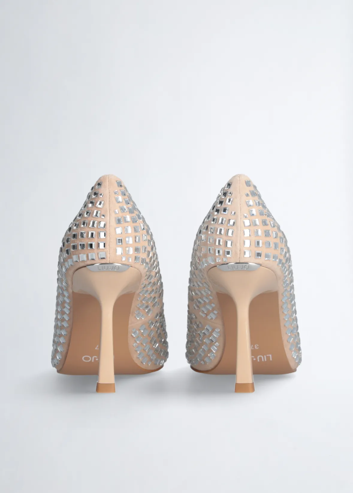 Décolleté nude full strass