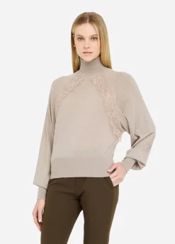 Dolcevita in lana con pizzo
