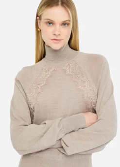 Dolcevita in lana con pizzo