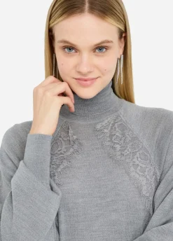 Dolcevita in lana con pizzo
