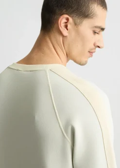 Felpa con inserti in maglia