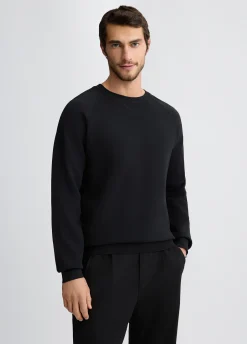 Felpa con inserti in maglia