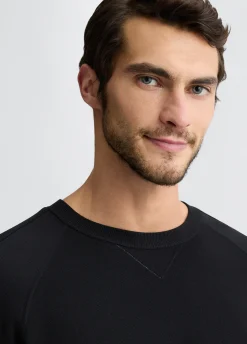 Felpa con inserti in maglia