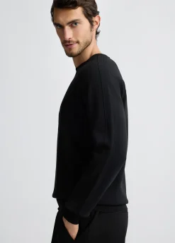 Felpa con inserti in maglia