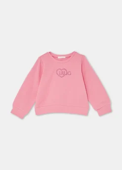 Felpa con logo e strass