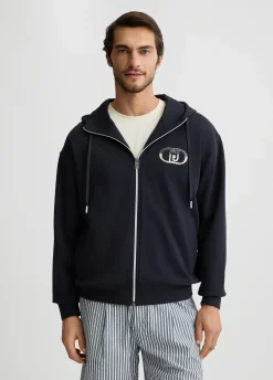 Felpa con zip e cappuccio