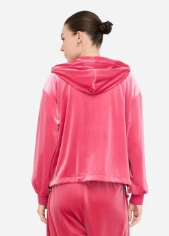 Felpa in ciniglia con cappuccio