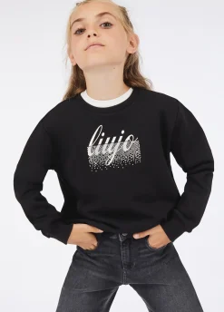 Felpa in cotone con logo