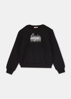 Felpa in cotone con logo