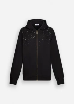 Felpa in cotone con strass