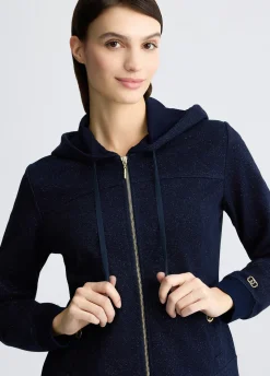 Felpa in lurex® con zip