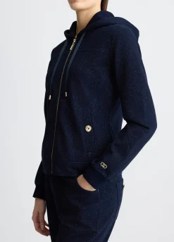 Felpa in lurex® con zip