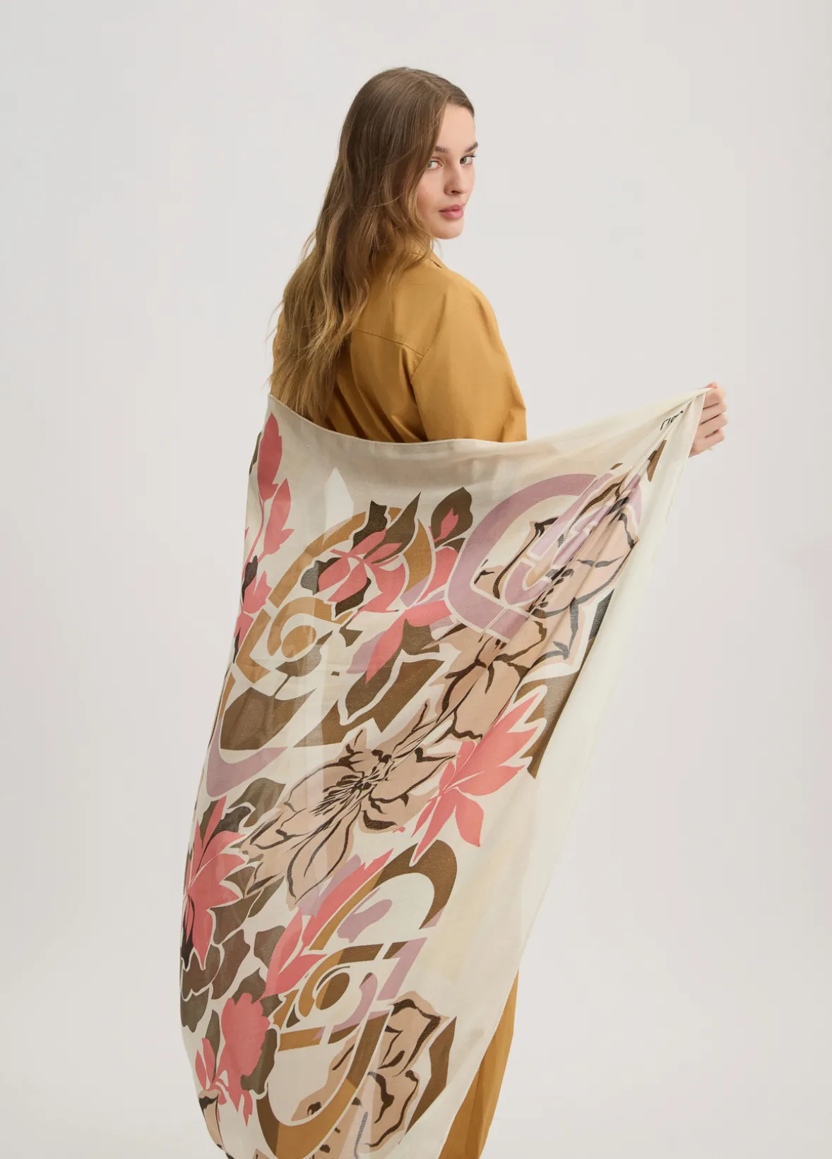 Foulard lurex® con stampa floreale
