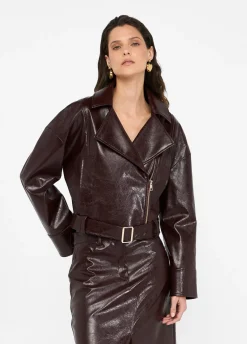Giacca biker glossy